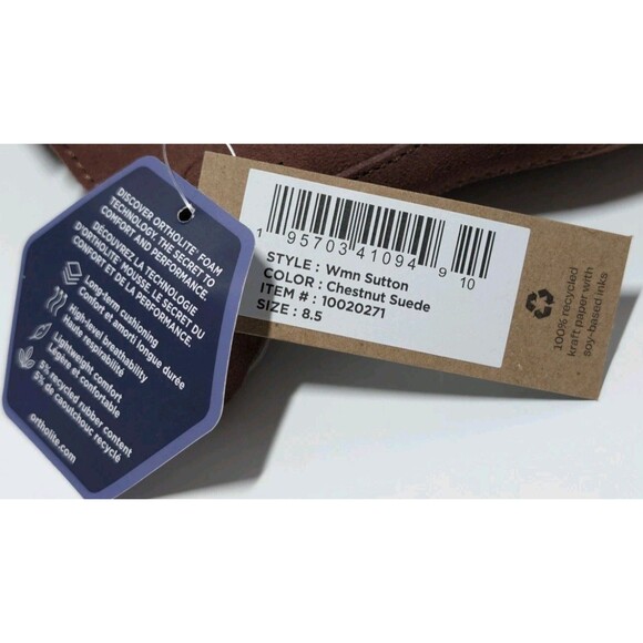 TOMS Sutton Boots Womens Size 8.5 Chestnut Suede Ankle Zip Wedge Heel Shoes NEW - Picture 4 of 15